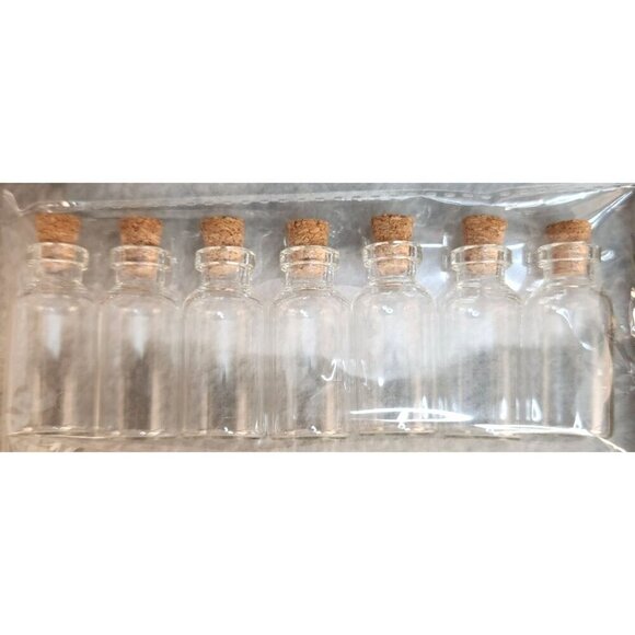 Mini Glass Cork Bottles Set Of 7 For Crafting & Storage 16oz. - Picture 6 of 8